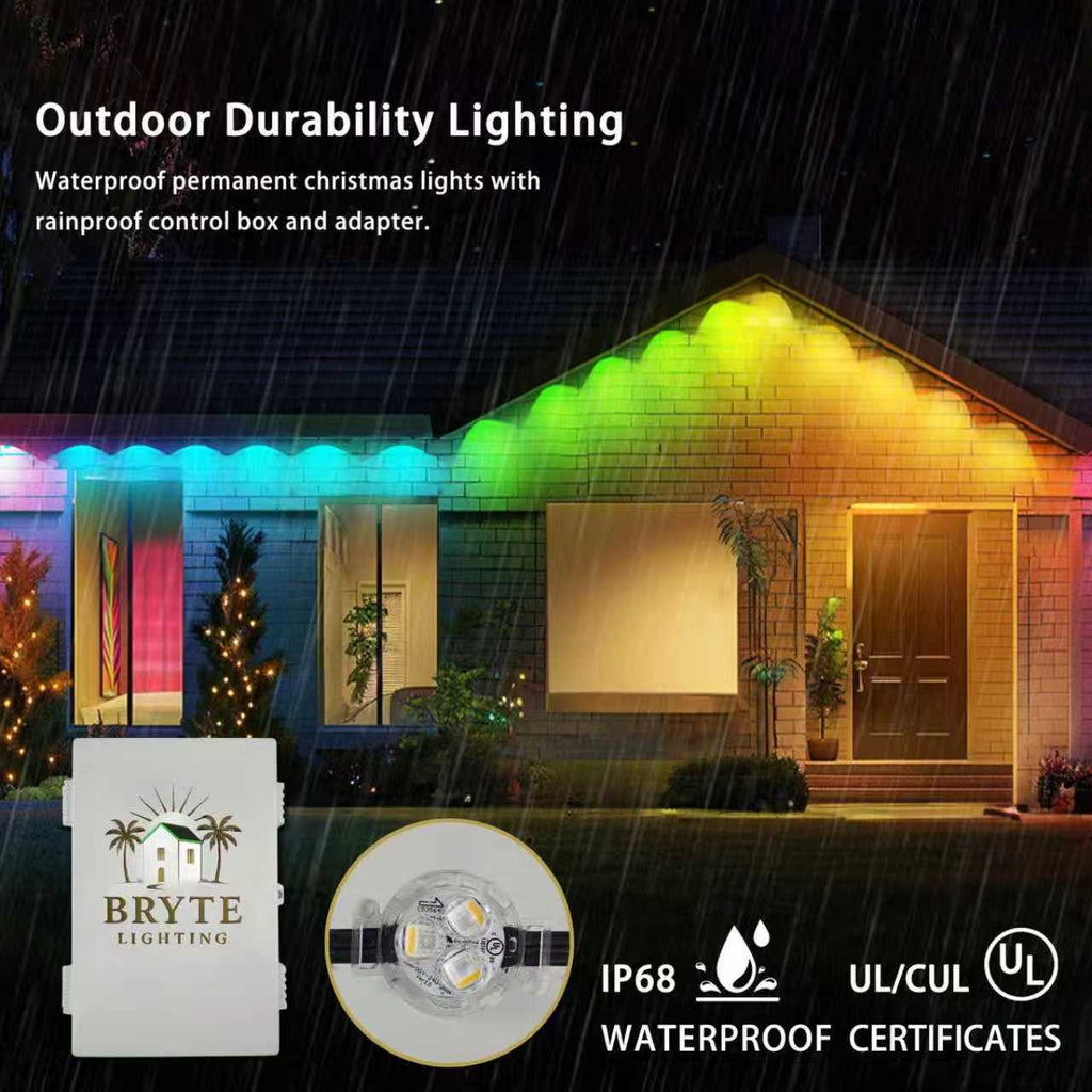 Outdoor Durability Lighting - Waterproof Permanent Lights - 50-ft package